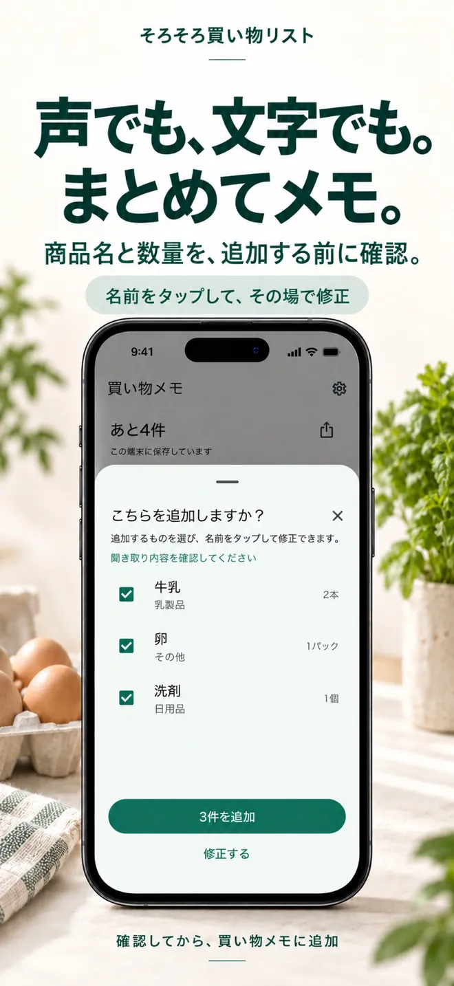 そろそろ買い物リスト